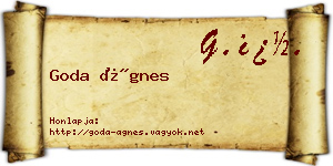 Goda Ágnes névjegykártya